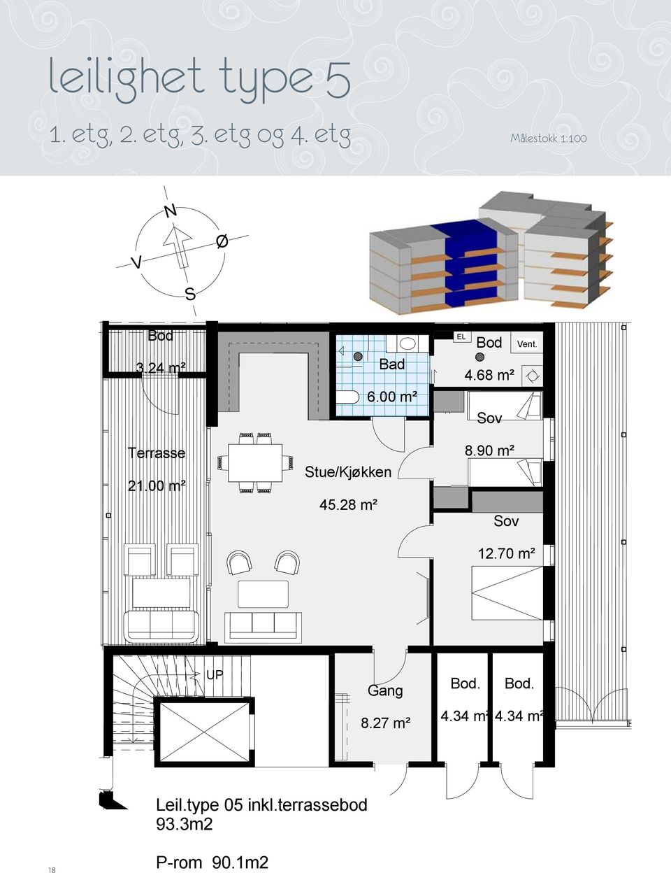 27 m² 12.70 m² 12.70 m² 4.68 m² 4.68 m² 8.90 m² 8.90 m² 12.70 m² 12.70 m² 8.27 m² 4.34 m² 4.34 m².... 8.27 m² 4.34 m² 4.34 m² 4.34 m² 4.34 m².. UP 18 Leil.