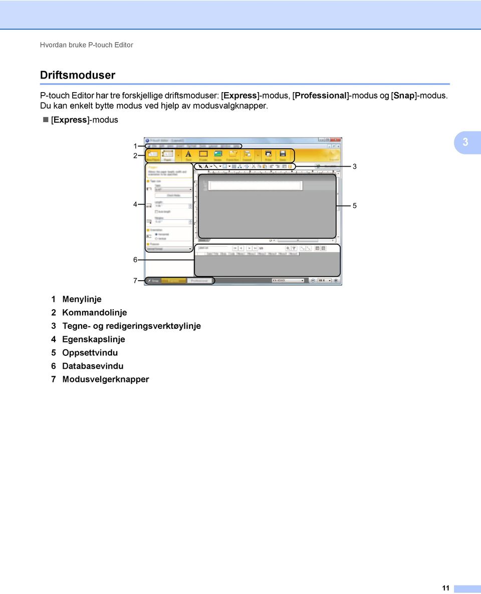 Du kan enkelt bytte modus ved hjelp av modusvalgknapper.