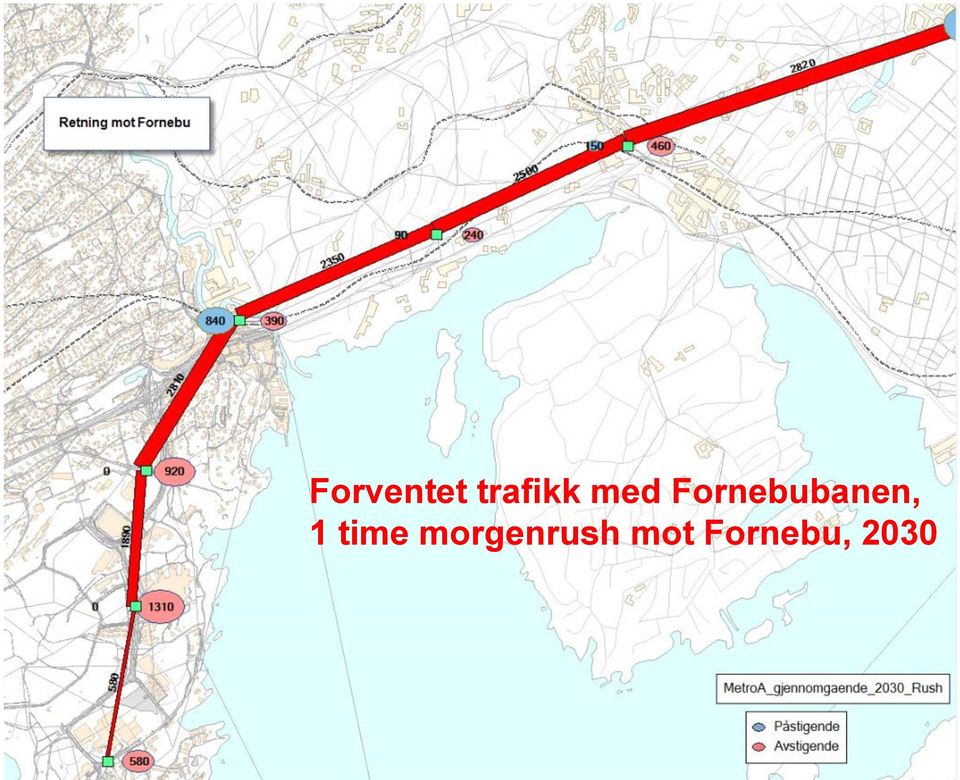 trafikk med Fornebubanen, 1