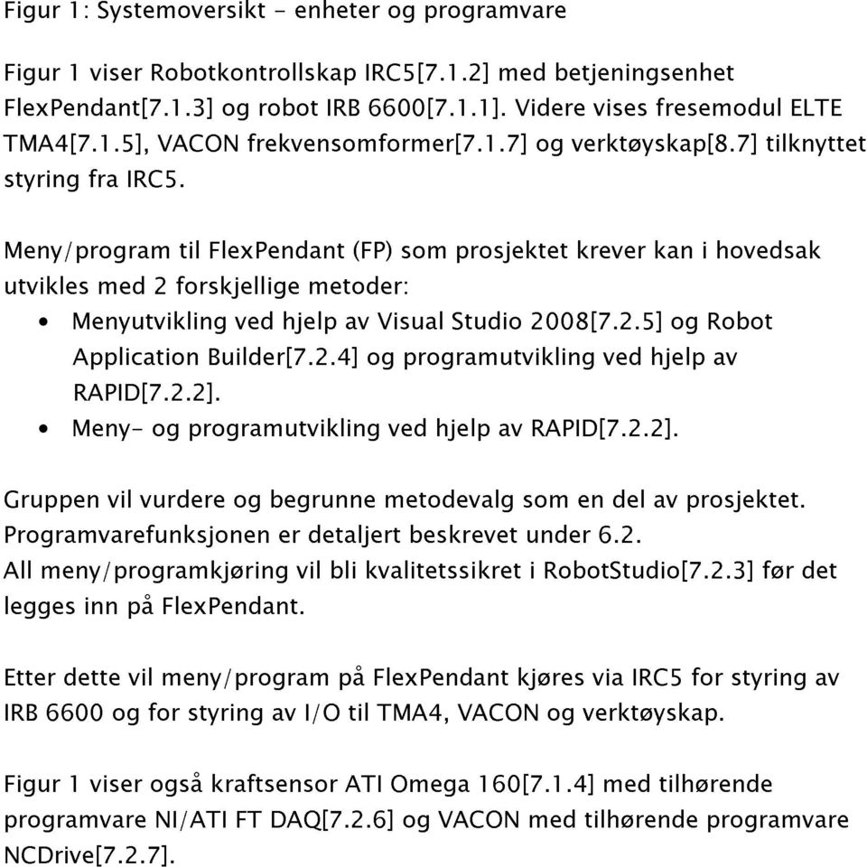 7] krever vises kan fresemodul i hovedsak tilknyttet ELTE Gruppen Menyutvikling Application Builder[7.2.4] ved hjelp av og Visual programutvikling Studio 2008[7.2.5] ved hjelp og Robot Programvarefunksjonen Meny- RAPID[7.