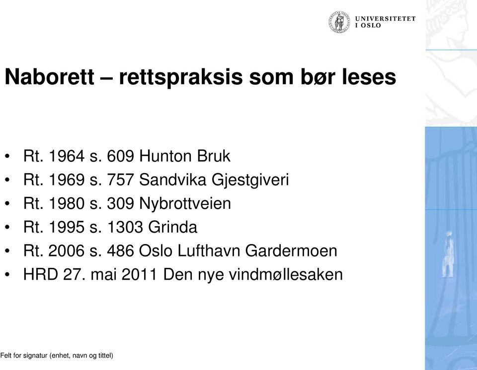 1980 s. 309 Nybrottveien Rt. 1995 s. 1303 Grinda Rt.