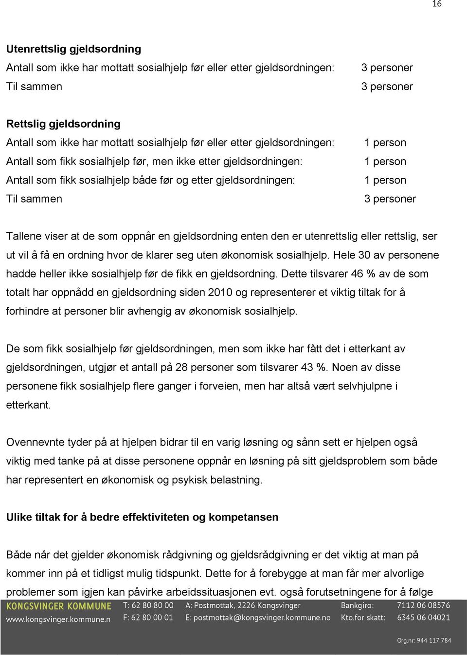 3 personer Tallene viser at de som oppnår en gjeldsordning enten den er utenrettslig eller rettslig, ser ut vil å få en ordning hvor de klarer seg uten økonomisk sosialhjelp.