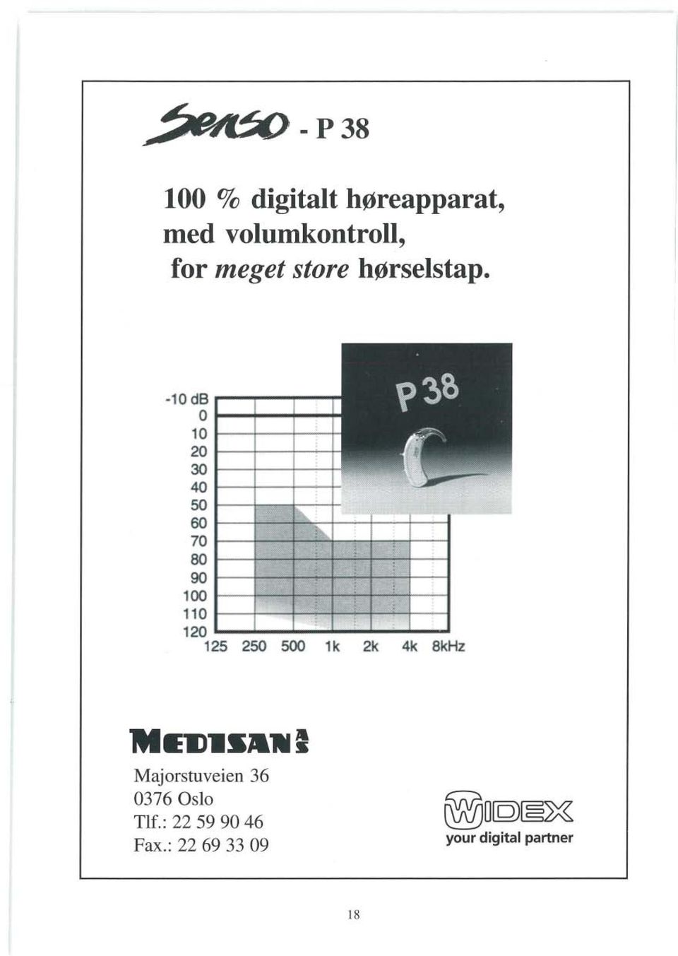 I-----+-----+-~-+- 50 60 70 80 90 100 110 120...~...~ 125 250 500 1k 2k 4k 8kHz MEm Majorstuveien 36 0376 Oslo Tlf.