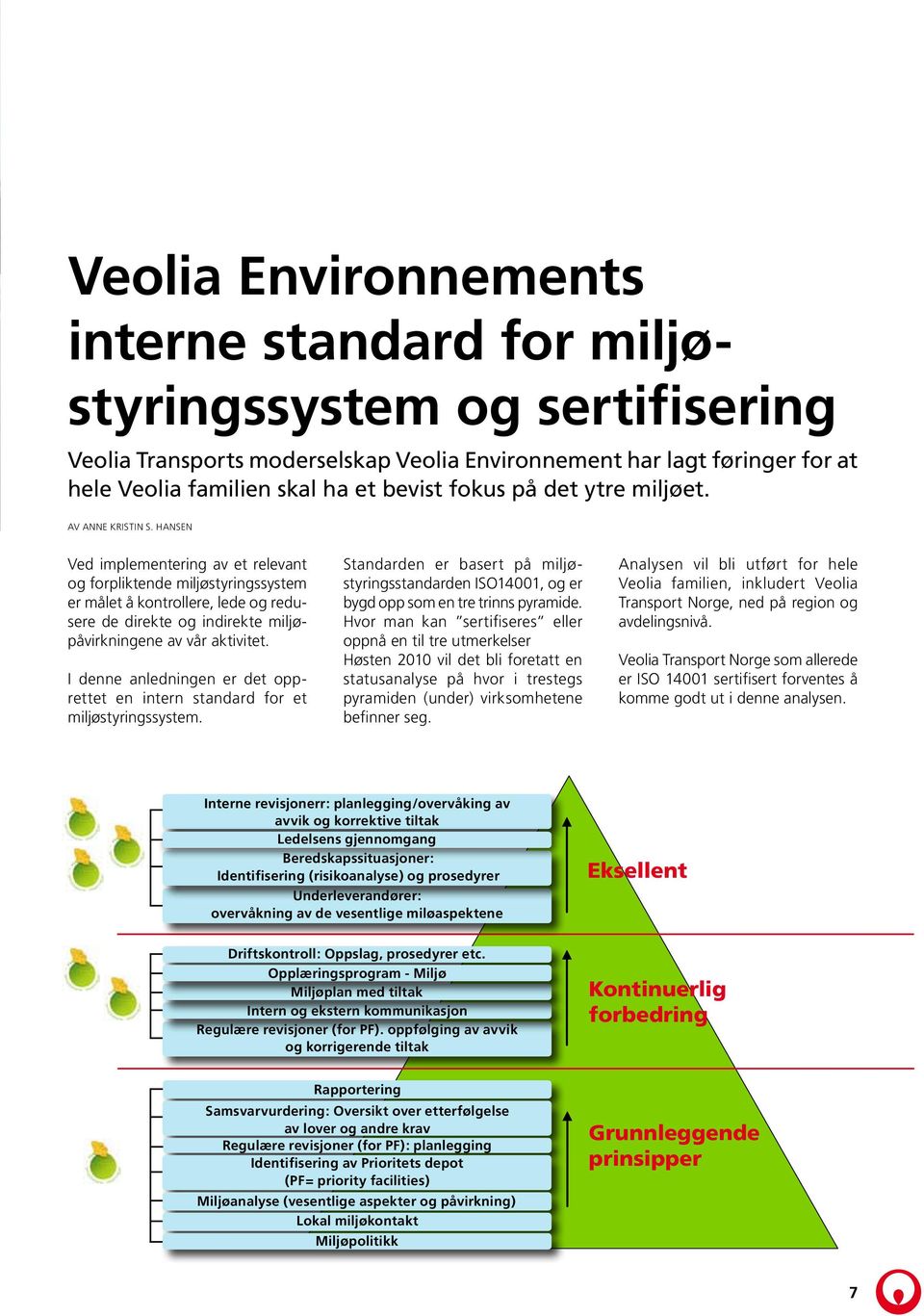 Hansen Ved implementering av et relevant og forpliktende miljøstyringssystem er målet å kontrollere, lede og redusere de direkte og indirekte miljøpåvirkningene av vår aktivitet.