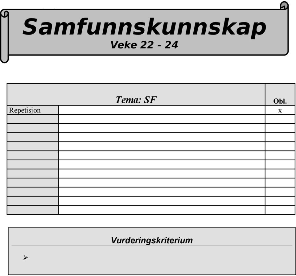 Repetisjon Tema: SF