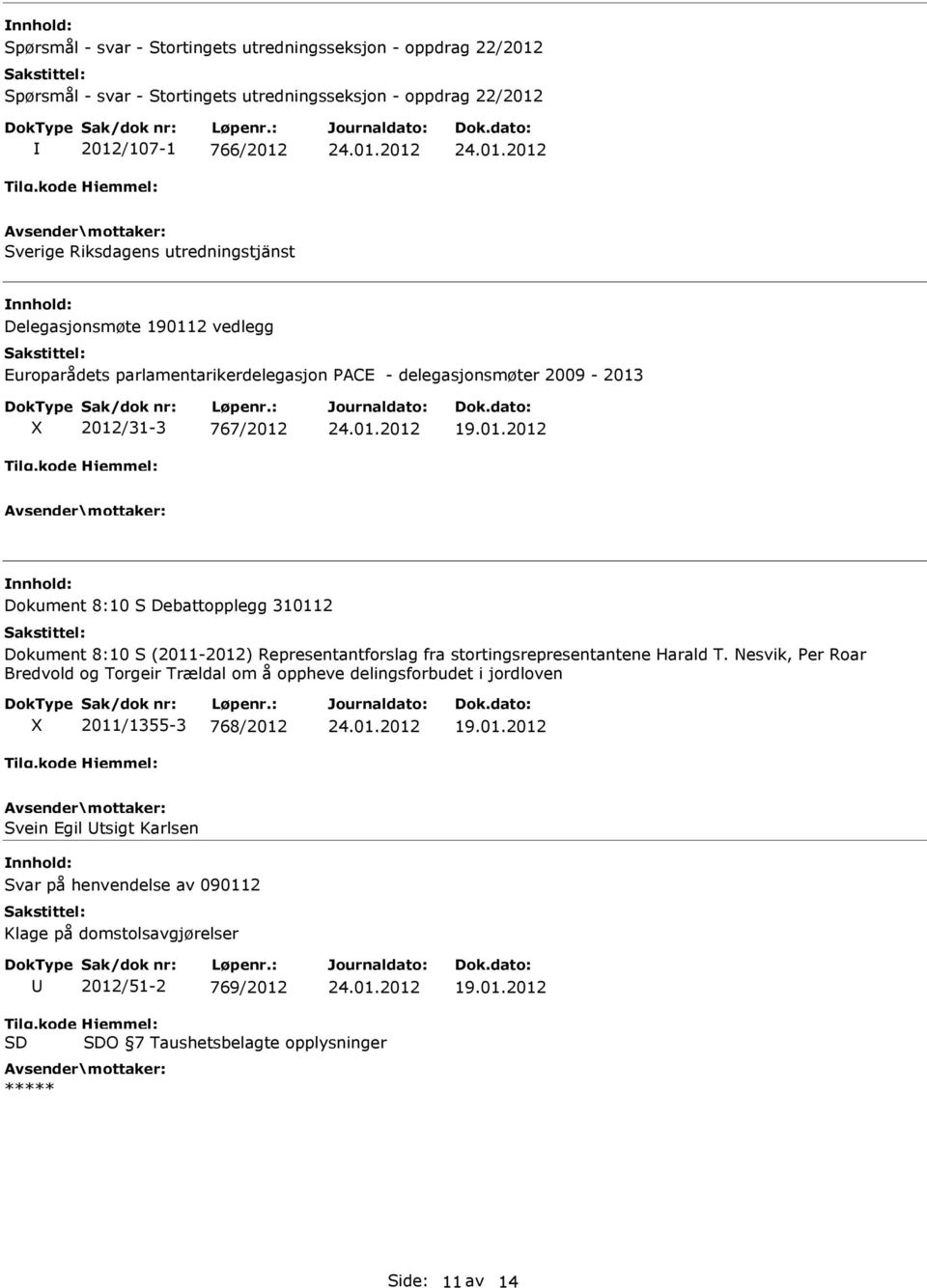 Dokument 8:10 S (2011-2012) Representantforslag fra stortingsrepresentantene Harald T.