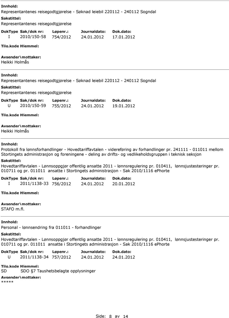 2 Sogndal Representantenes reisegodtgjørelse 2010