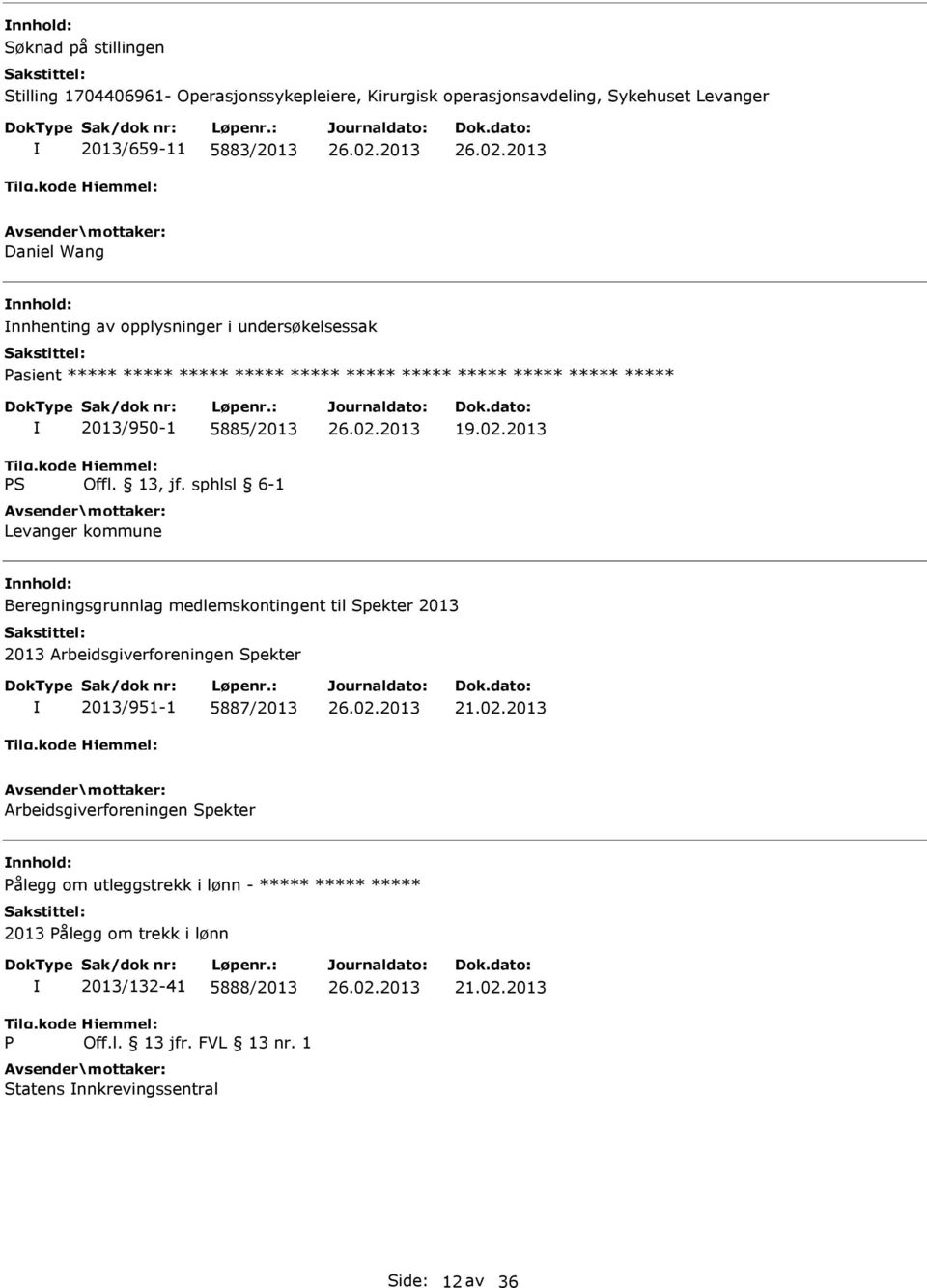 2013 Beregningsgrunnlag medlemskontingent til Spekter 2013 2013 Arbeidsgiverforeningen Spekter 2013/951-1 5887/2013 21.02.