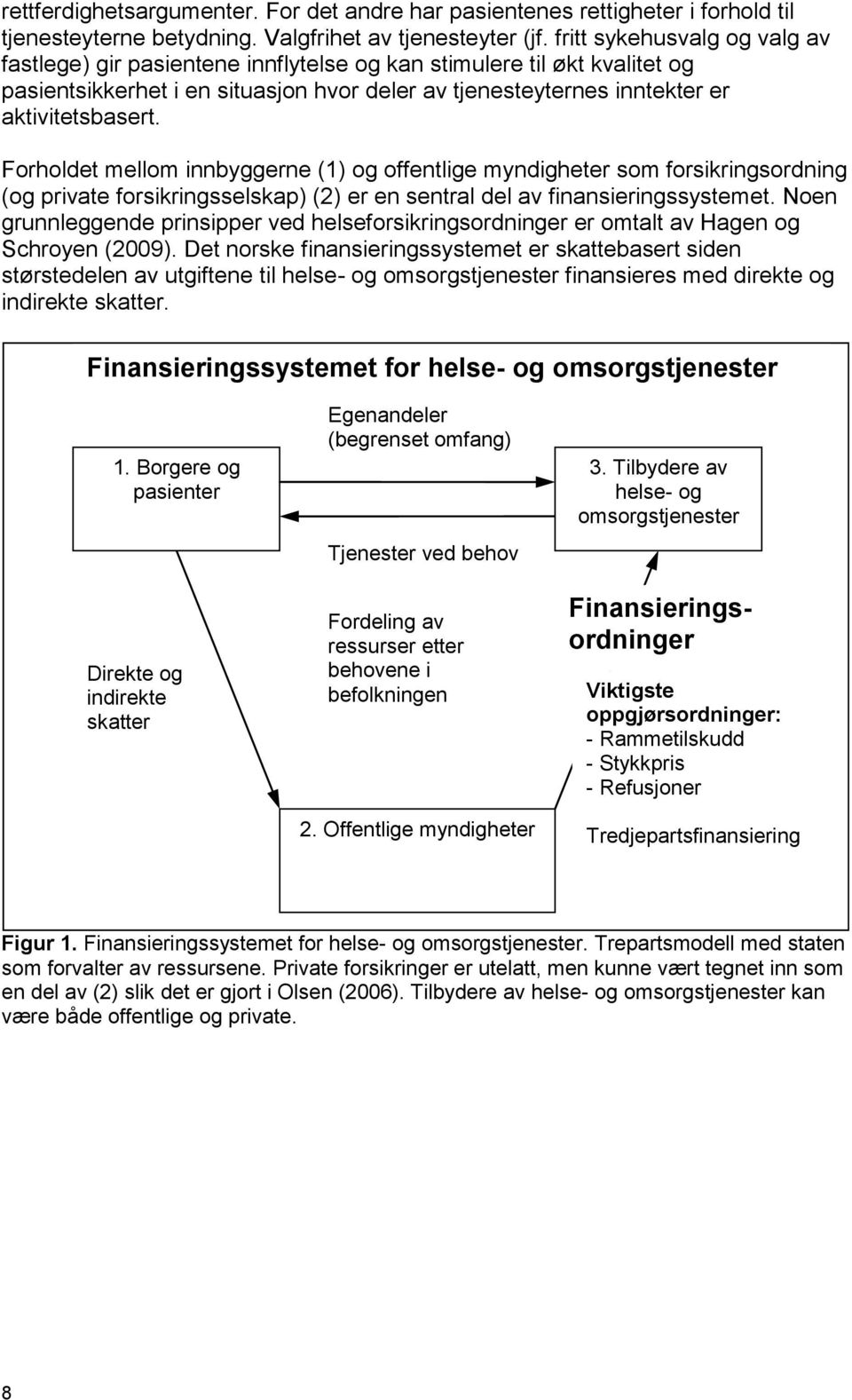 Forholdet mellom innbyggerne (1) og offentlige myndigheter som forsikringsordning (og private forsikringsselskap) (2) er en sentral del av finansieringssystemet.