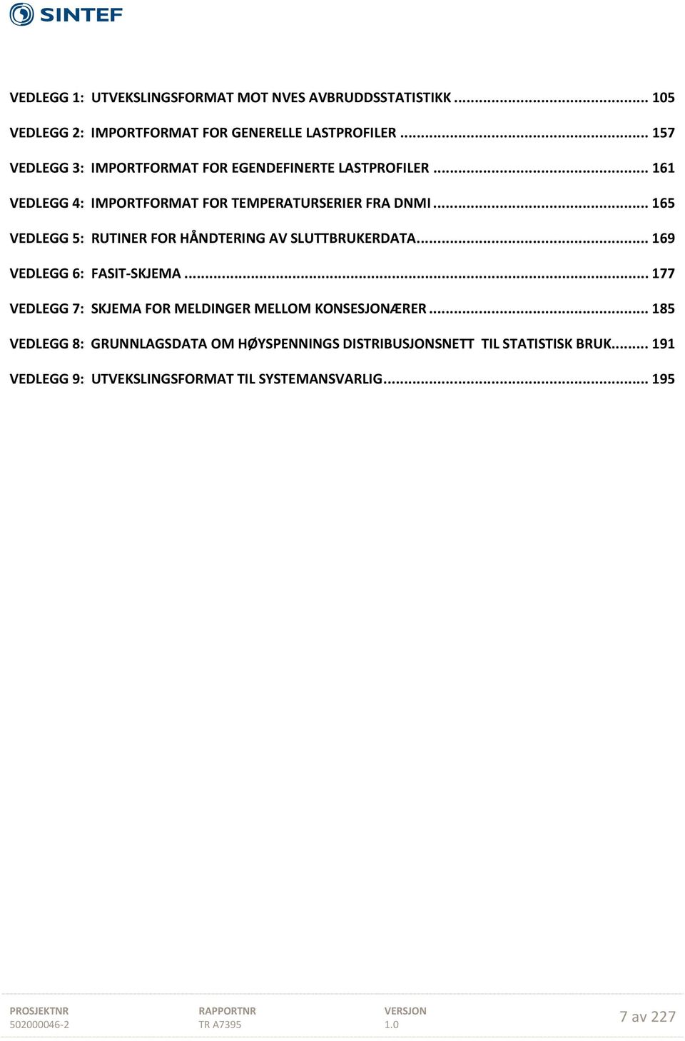 .. 165 VEDLEGG 5: RUTINER FOR HÅNDTERING AV SLUTTBRUKERDATA... 169 VEDLEGG 6: FASIT-SKJEMA.