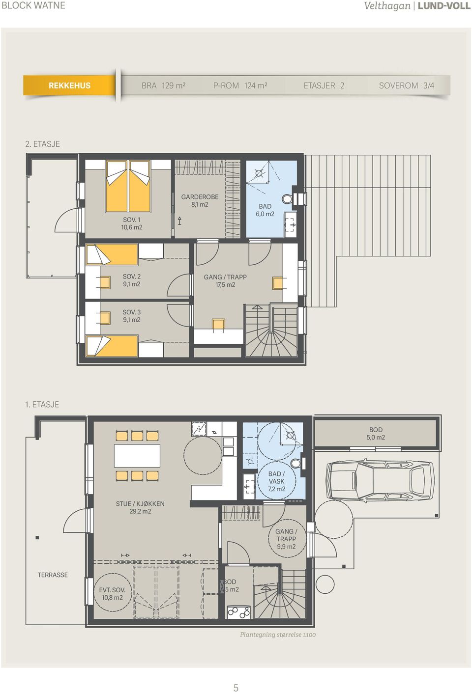 2 9,1 m2 GANG / TRAPP 17,5 m2 SOV. 3 9,1 m2 1.