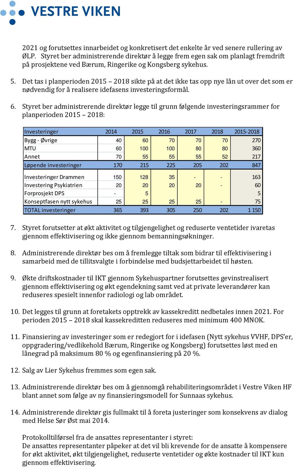 Det tas i planperioden 2015 2018 sikte på at det ikke tas opp nye lån ut over det som er nødvendig for å realisere idefasens investeringsformål. 6.