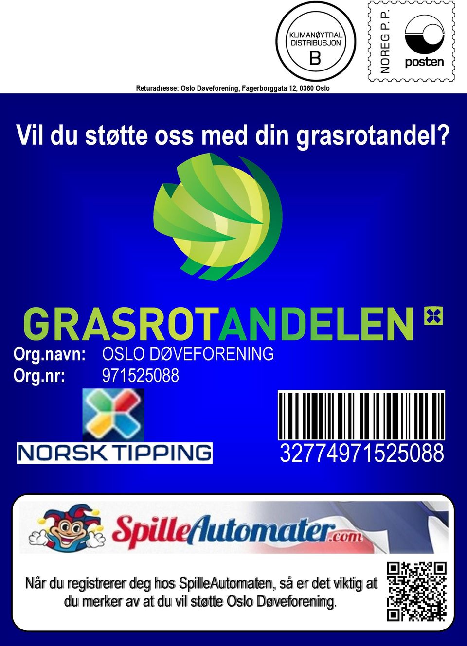 nr: 971525088 32774971525088 Når du registrerer deg hos