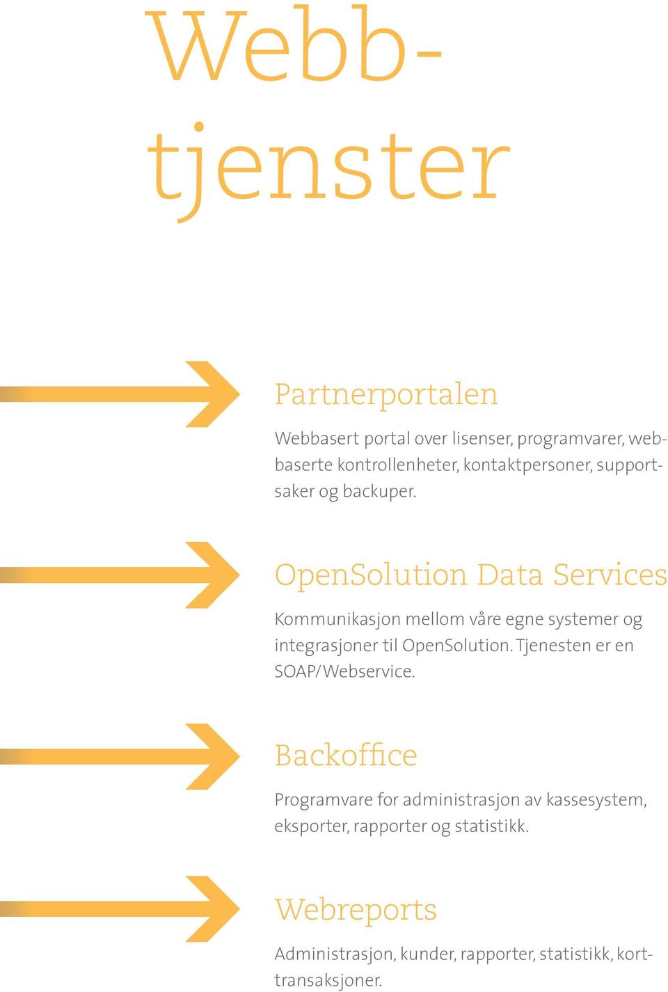 OpenSolution Data Services Kommunikasjon mellom våre egne systemer og integrasjoner til OpenSolution.