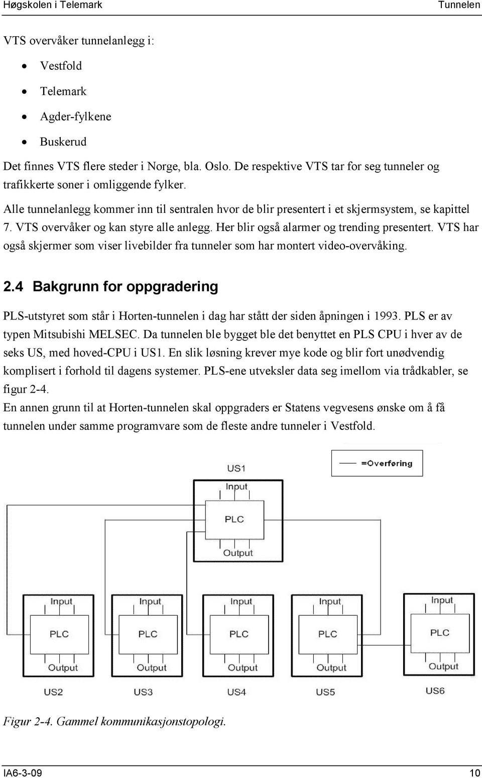 VTS overvåker og kan styre alle anlegg. Her blir også alarmer og trending presentert. VTS har også skjermer som viser livebilder fra tunneler som har montert video-overvåking. 2.