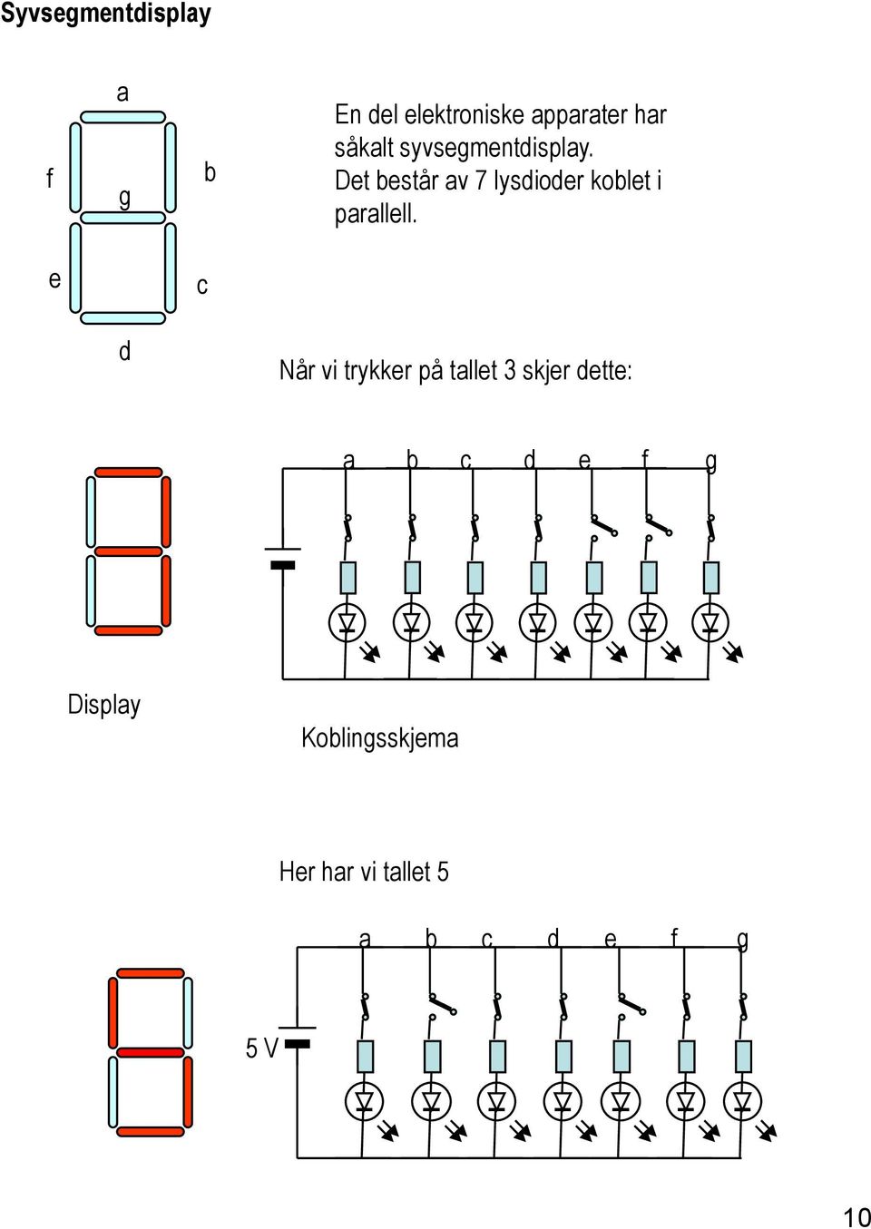 Det består av 7 lysdioder koblet i parallell.