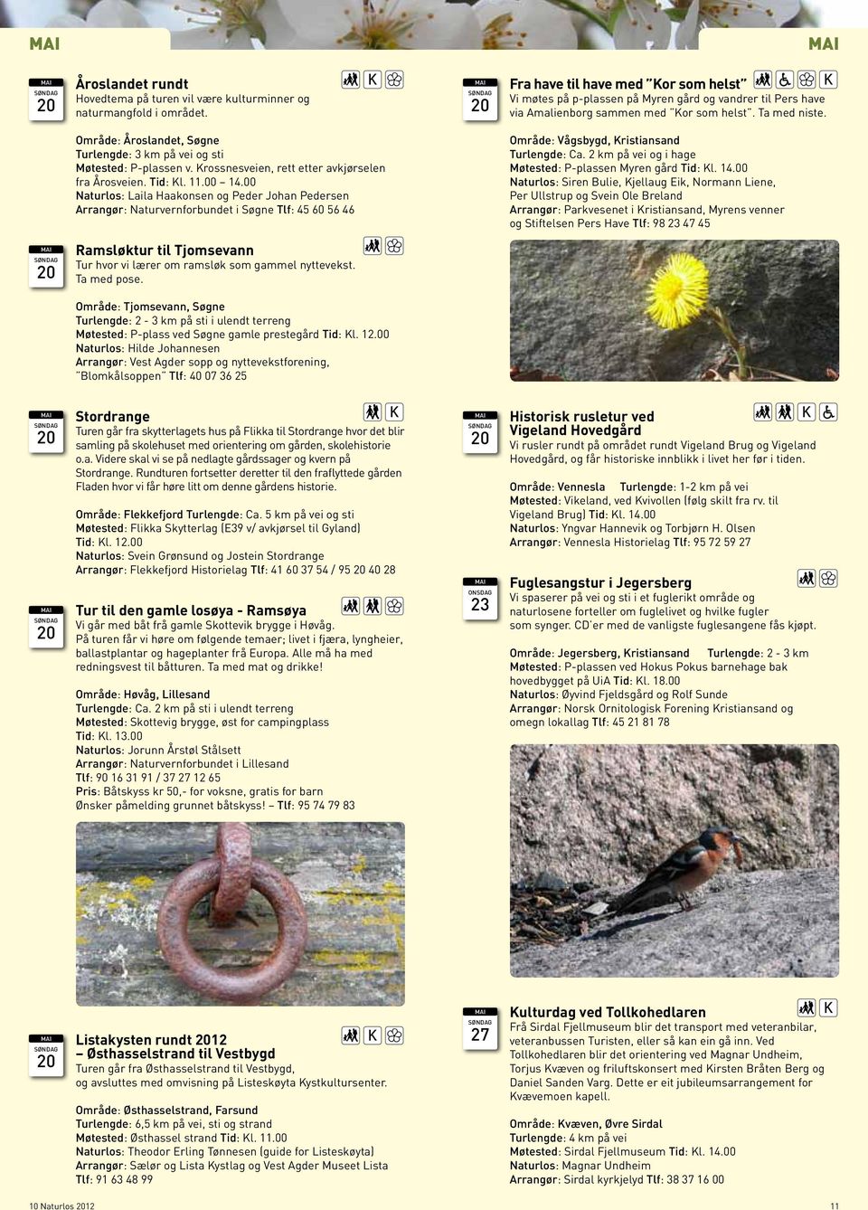 Område: Åroslandet, Søgne Turlengde: 3 km på vei og sti Møtested: P-plassen v. Krossnesveien, rett etter avkjørselen fra Årosveien. Tid: Kl. 11.00 14.