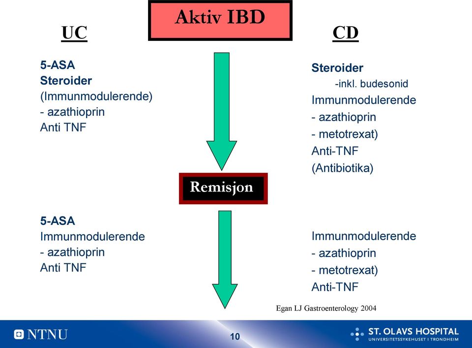 budesonid Immunmodulerende - azathioprin - metotrexat) Anti-TNF (Antibiotika)