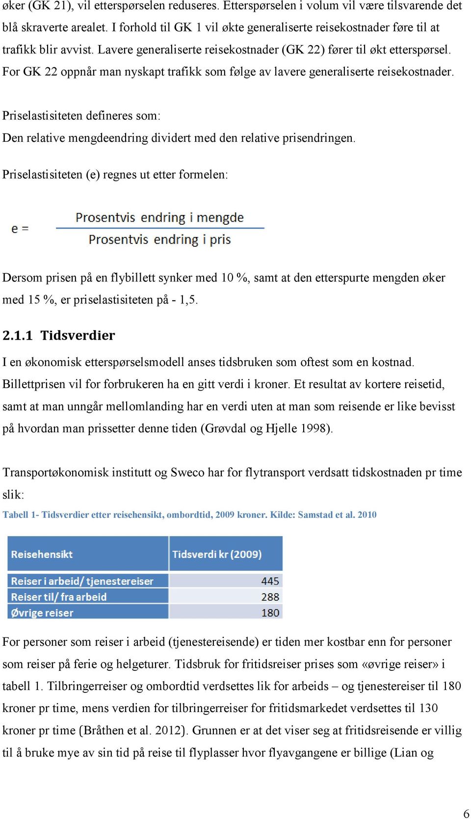 For GK 22 oppnår man nyskapt trafikk som følge av lavere generaliserte reisekostnader. Priselastisiteten defineres som: Den relative mengdeendring dividert med den relative prisendringen.