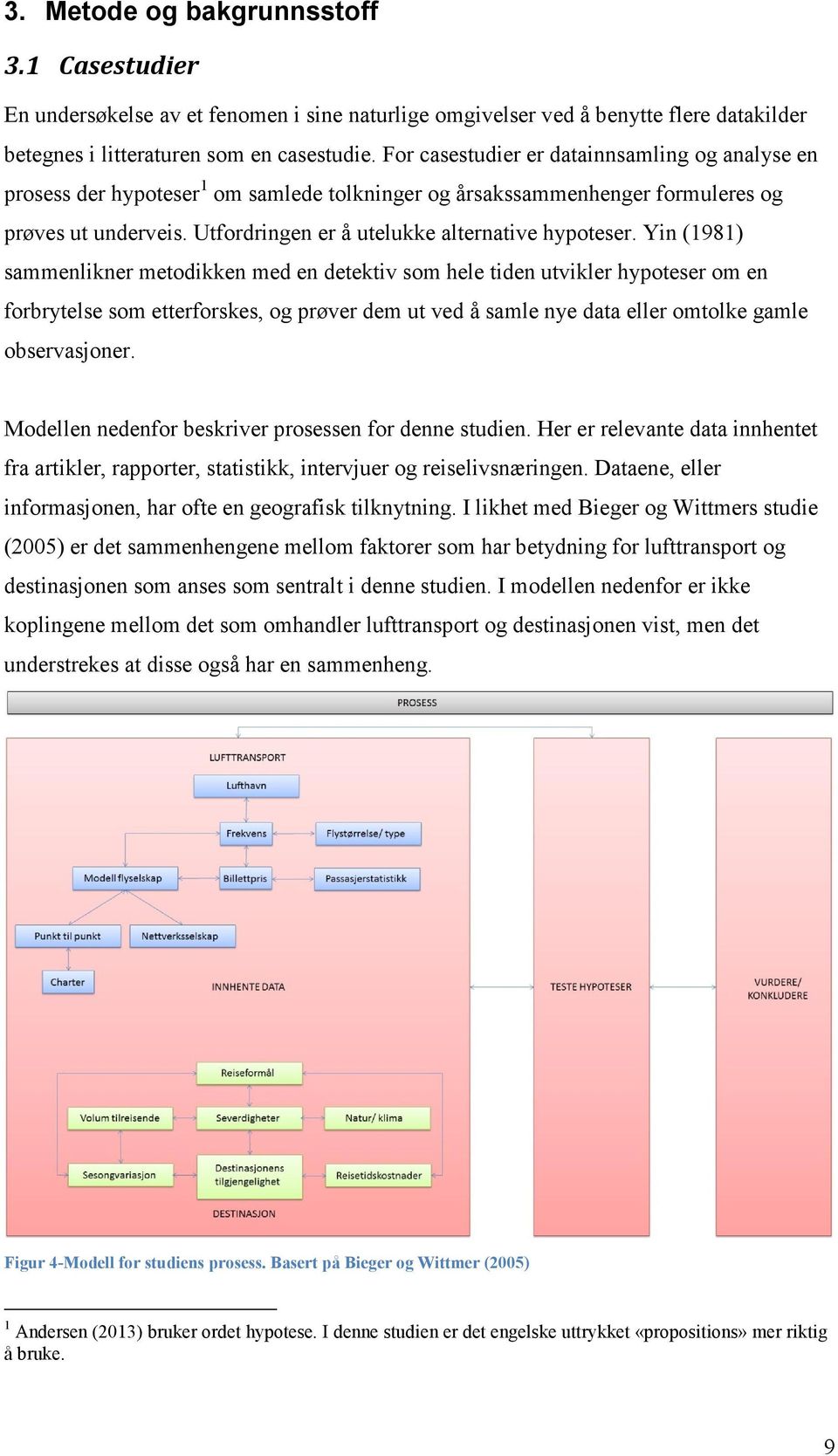 Yin (1981) sammenlikner metodikken med en detektiv som hele tiden utvikler hypoteser om en forbrytelse som etterforskes, og prøver dem ut ved å samle nye data eller omtolke gamle observasjoner.