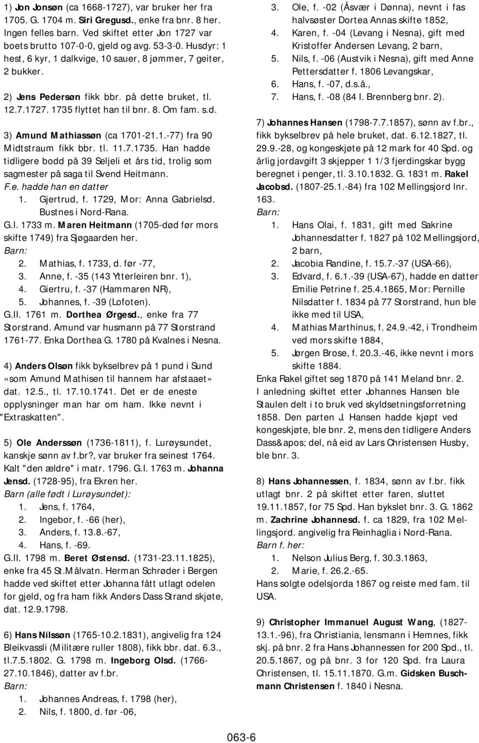 1.-77) fra 90 Midtstraum fikk bbr. tl. 11.7.1735. Han hadde tidligere bodd på 39 Seljeli et års tid, trolig som sagmester på saga til Svend Heitmann. F.e. hadde han en datter 1. Gjertrud, f.