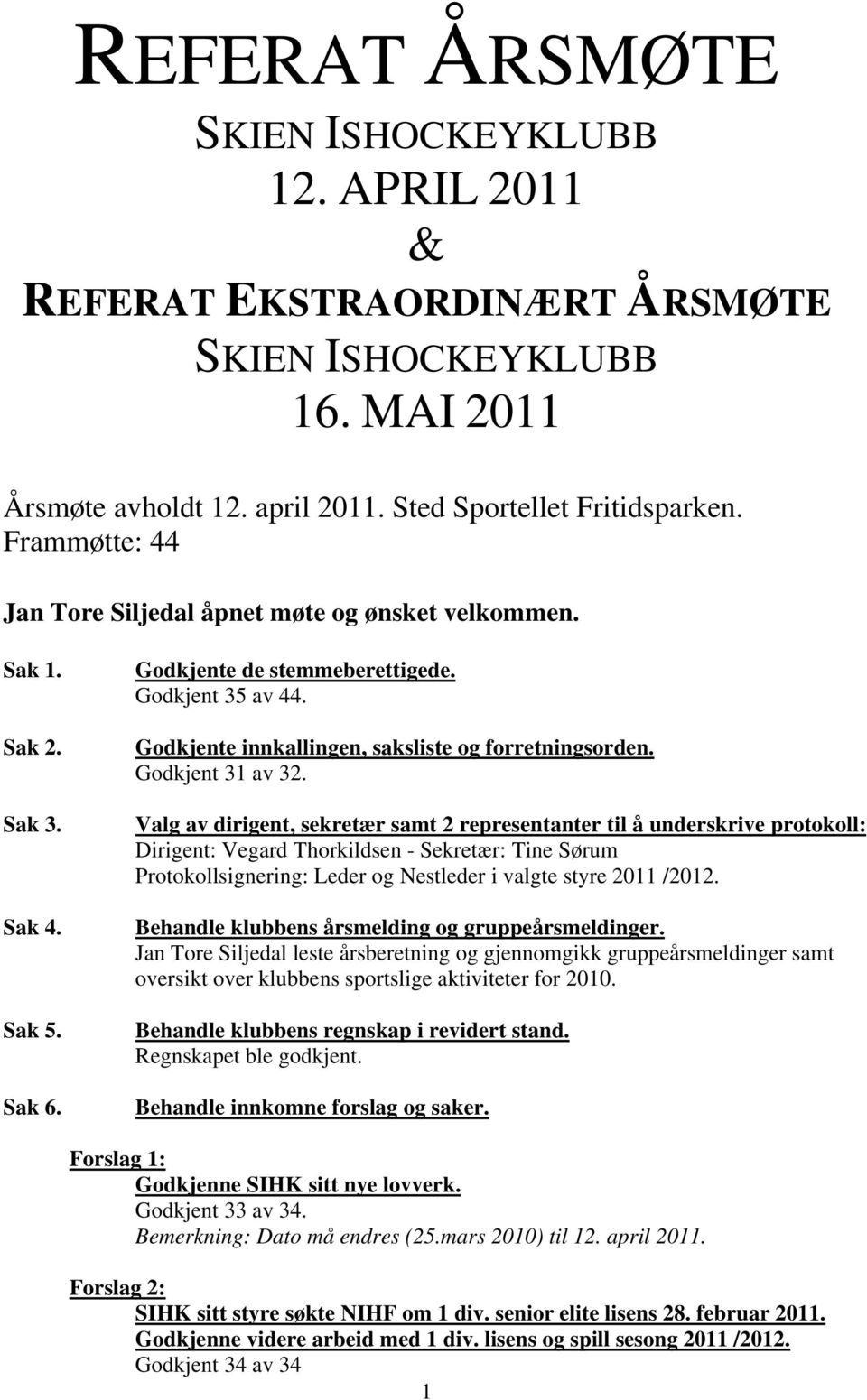 Godkjente innkallingen, saksliste og forretningsorden. Godkjent 31 av 32.