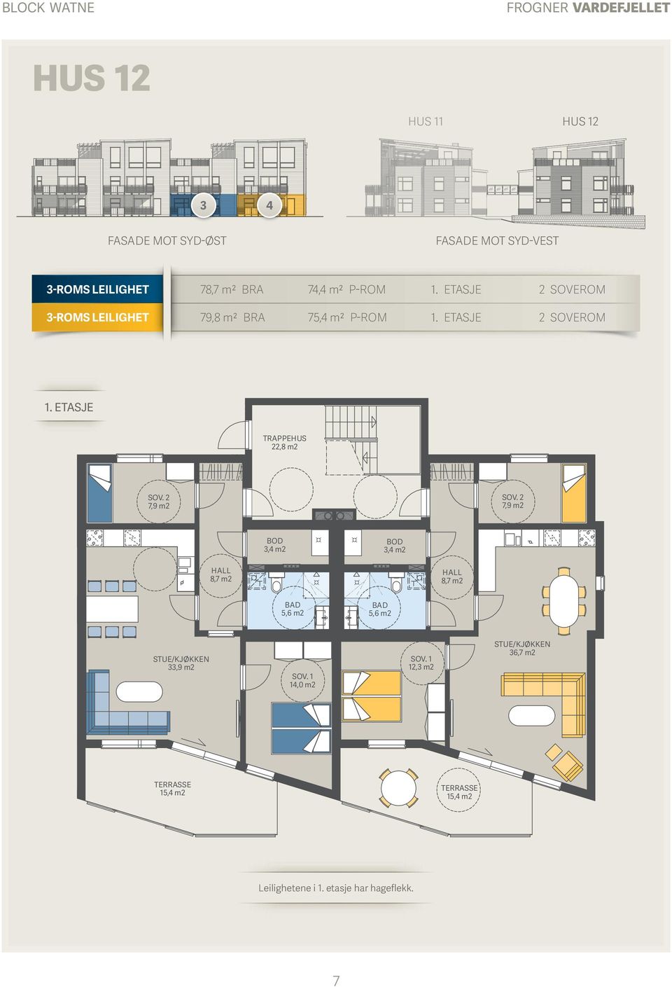 ETASJE TRAPPEHUS 22,8 m2 3,4 m2 3,4 m2 8,7 m2 8,7 m2 5,6 m2 5,6 m2 STUE/KJØKKEN 35,6 m2 STUE/KJØKKEN 33,9