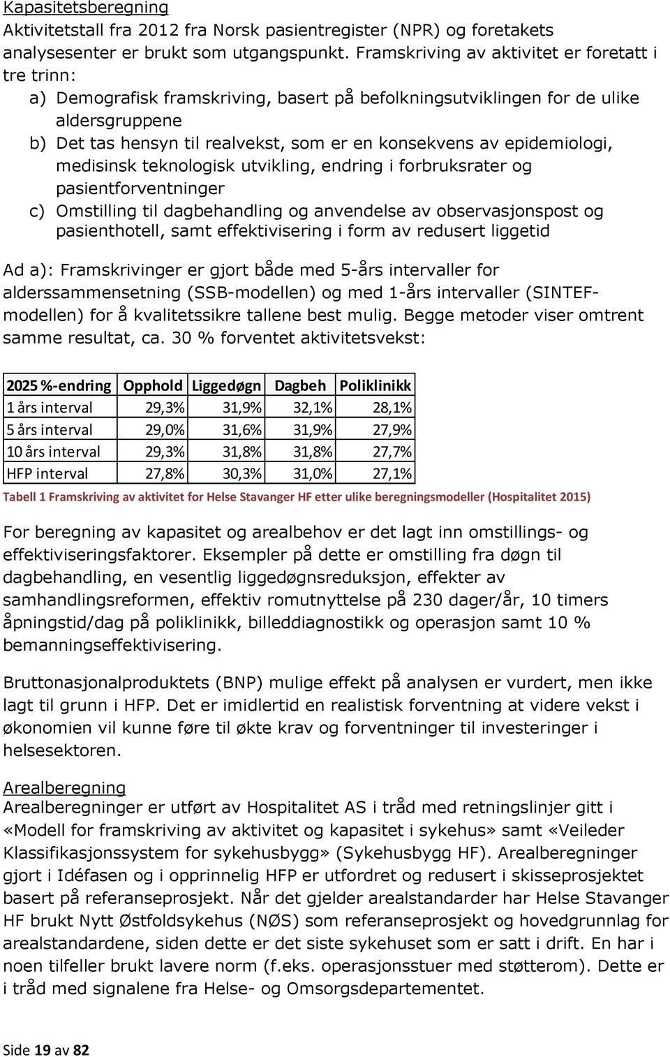 epidemiologi, medisinsk teknologisk utvikling, endring i forbruksrater og pasientforventninger c) Omstilling til dagbehandling og anvendelse av observasjonspost og pasienthotell, samt effektivisering