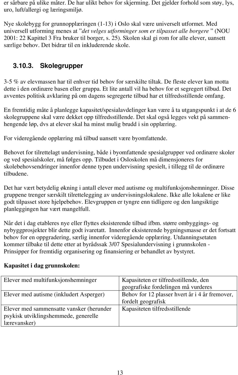 Med universell utforming menes at det velges utforminger som er tilpasset alle borgere (NOU 2001: 22 Kapittel 3 Fra bruker til borger, s. 25).