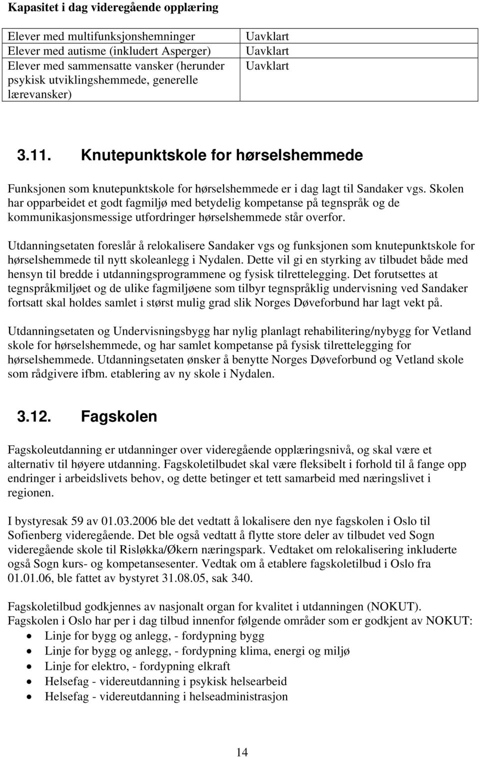 Skolen har opparbeidet et godt fagmiljø med betydelig kompetanse på tegnspråk og de kommunikasjonsmessige utfordringer hørselshemmede står overfor.