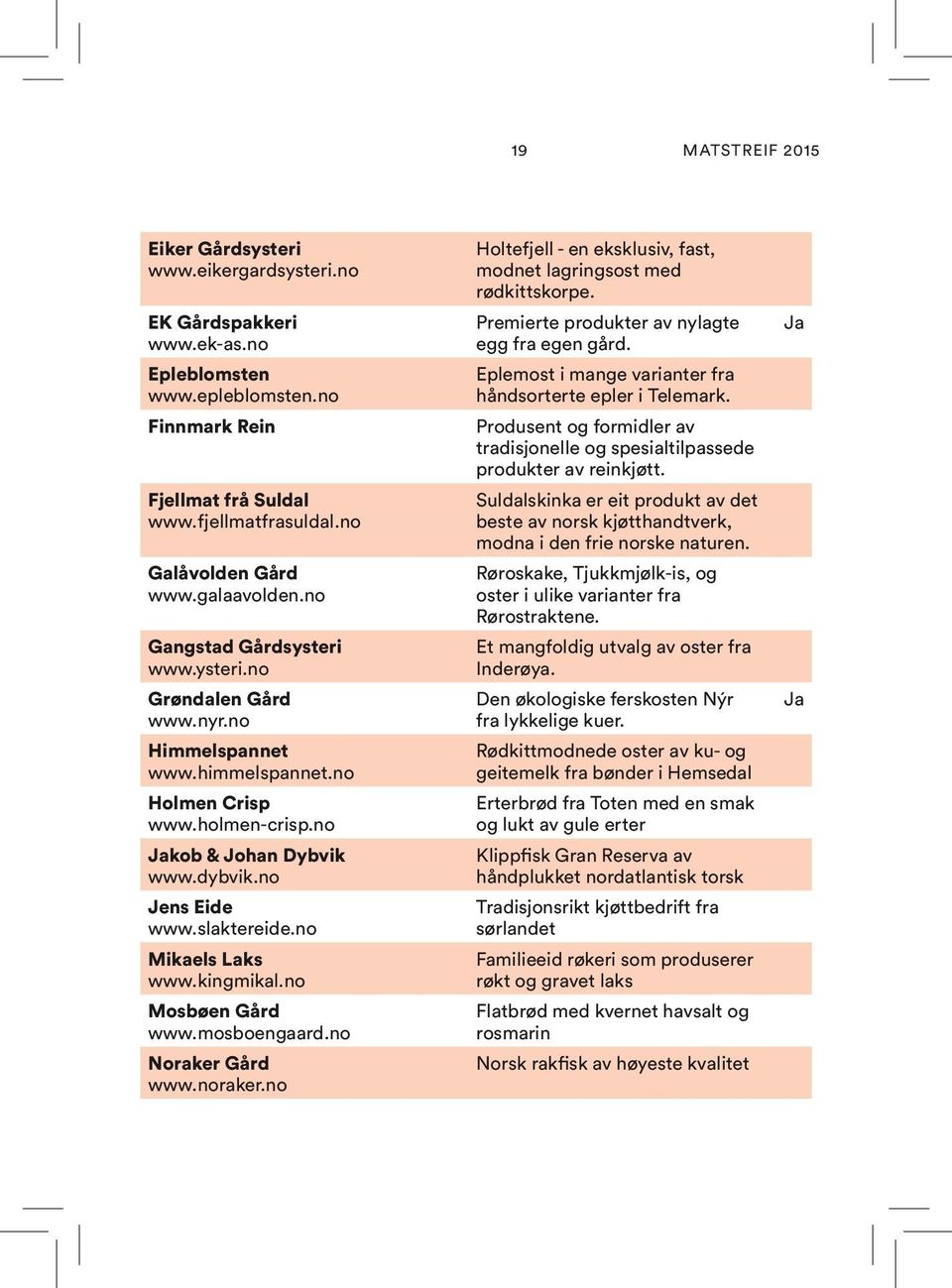 no Mikaels Laks www.kingmikal.no Mosbøen Gård www.mosboengaard.no Noraker Gård www.noraker.no Holtefjell - en eksklusiv, fast, modnet lagringsost med rødkittskorpe.