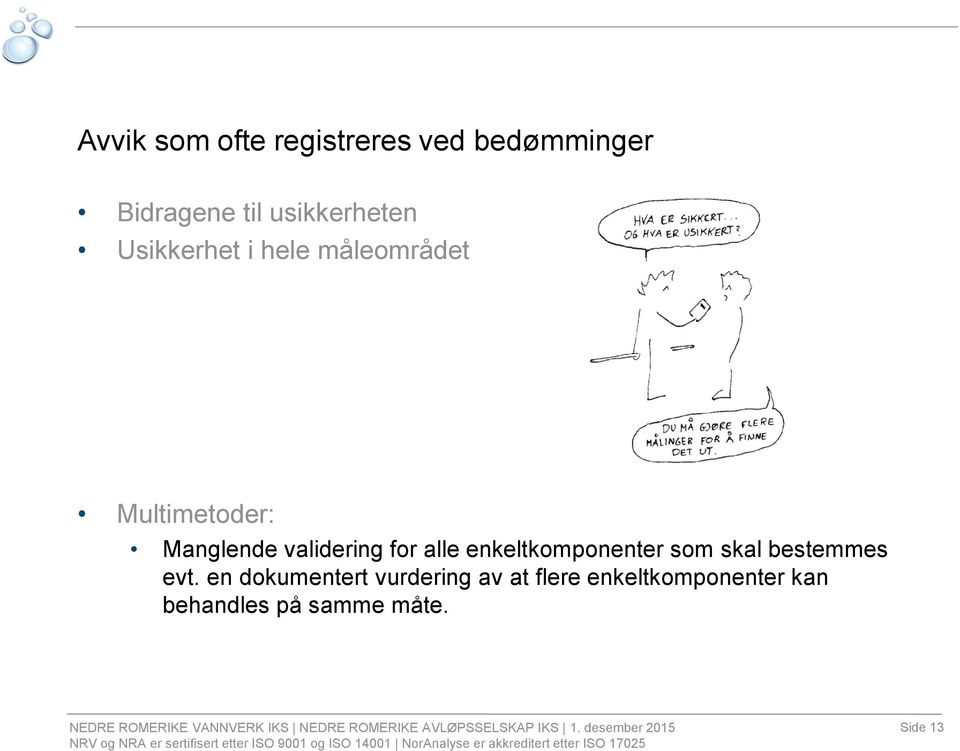 alle enkeltkomponenter som skal bestemmes evt.