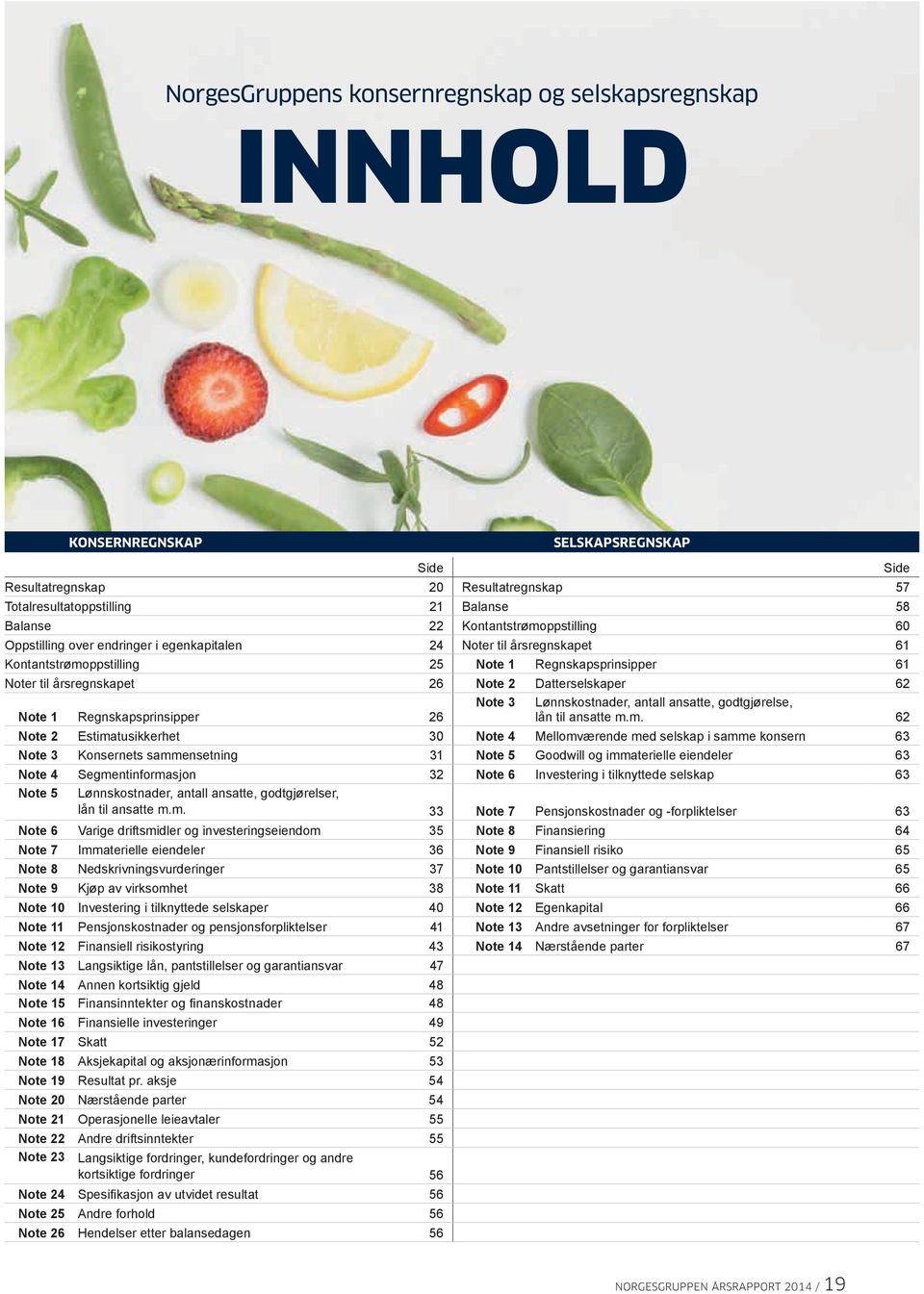 Datterselskaper 62 Note 3 Lønnskostnader, antall ansatte, godtgjørelse, Note 1 Regnskapsprinsipper 26 lån til ansatte m.