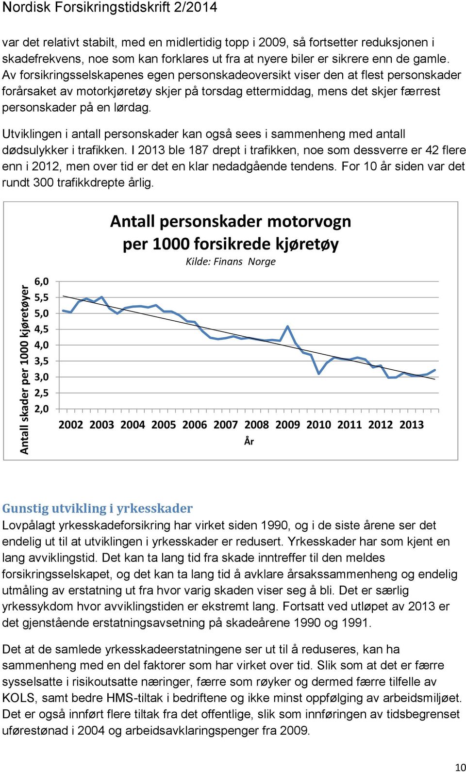 Utviklingen i antall personskader kan også sees i sammenheng med antall dødsulykker i trafikken.