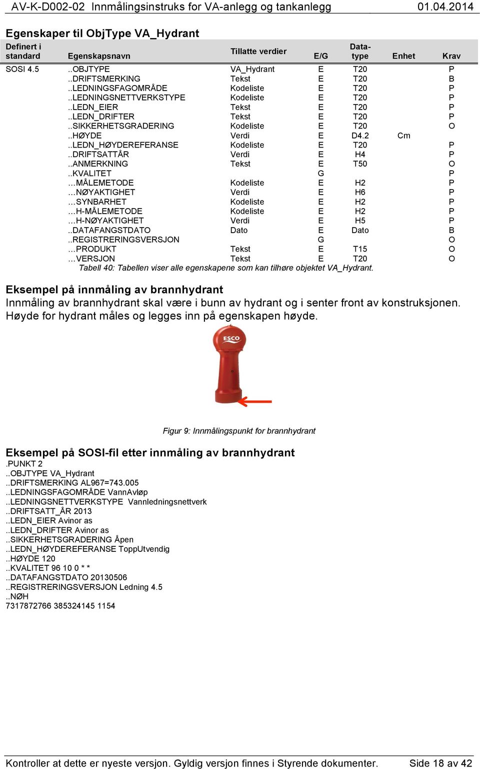 .LEDN_HØYDEREFERANSE Kodeliste E T20 P..DRIFTSATTÅR Verdi E H4 P..ANMERKNING Tekst E T50 O.