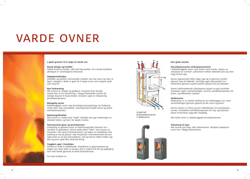 Ren forbrenning Alle ovnene er utviklet og godkjent i henhold til de strenge norske krav til ren forbrenning.
