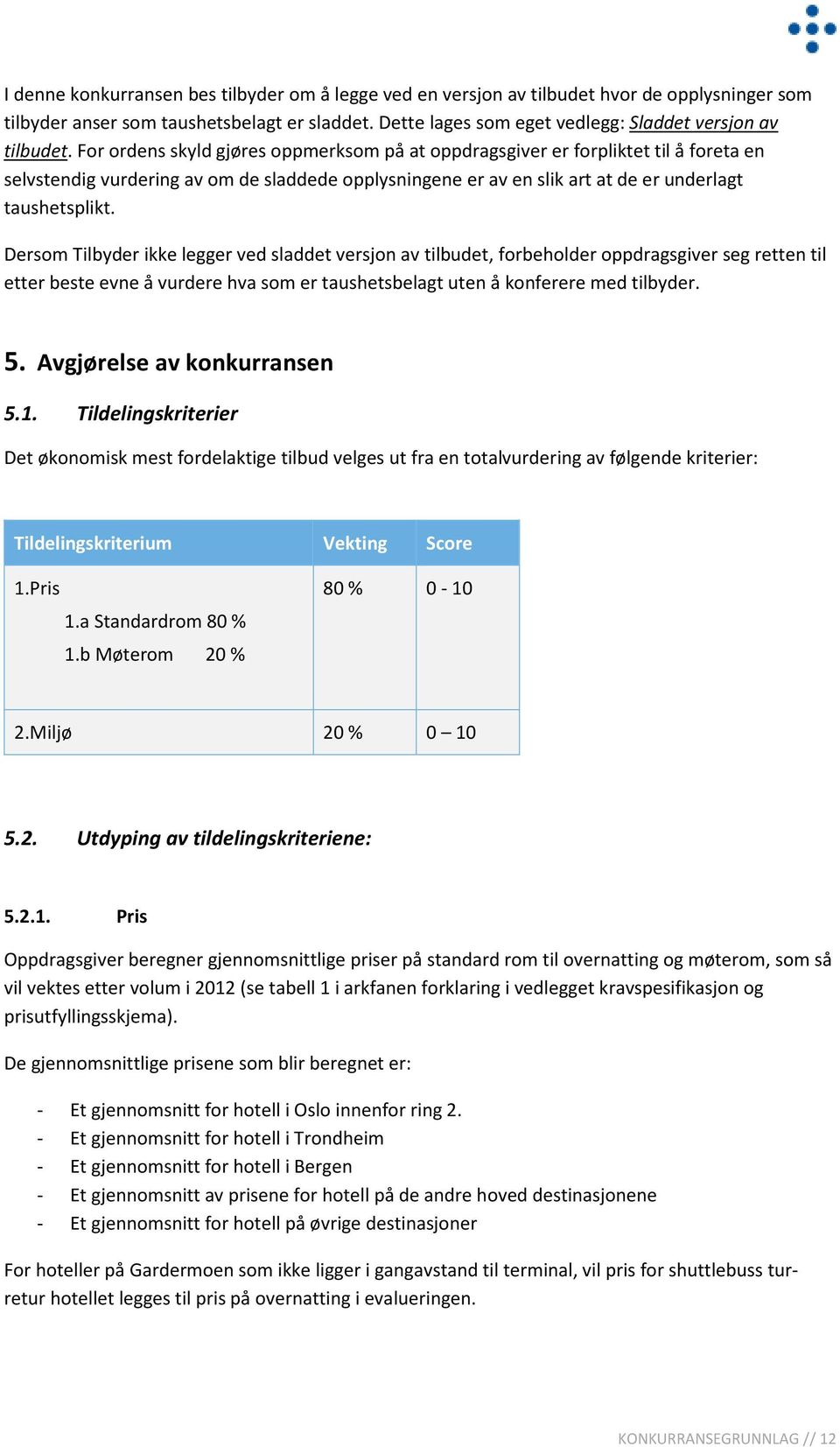 For ordens skyld gjøres oppmerksom på at oppdragsgiver er forpliktet til å foreta en selvstendig vurdering av om de sladdede opplysningene er av en slik art at de er underlagt taushetsplikt.