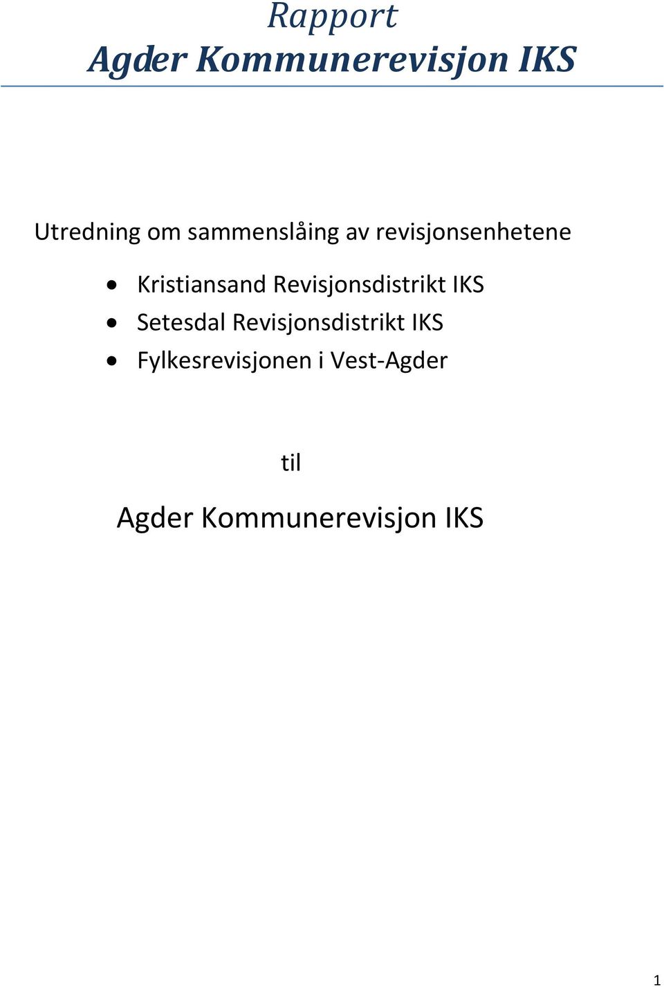 Revisjonsdistrikt IKS Setesdal Revisjonsdistrikt