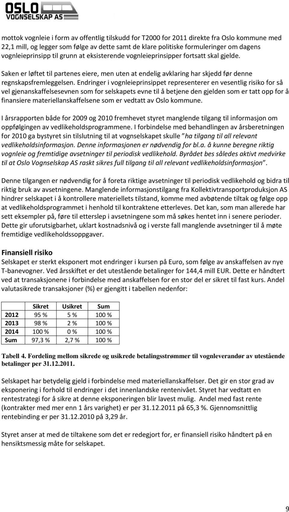 Endringer i vognleieprinsippet representerer en vesentlig risiko for så vel gjenanskaffelsesevnen som for selskapets evne til å betjene den gjelden som er tatt opp for å finansiere