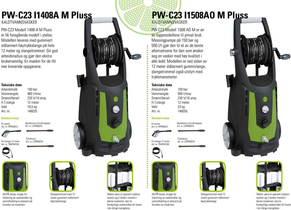 146025 PW-C23 I1508AO M Pluss PW-C23 Modell 1508 AO M er en av toppmodellene til privat bruk.