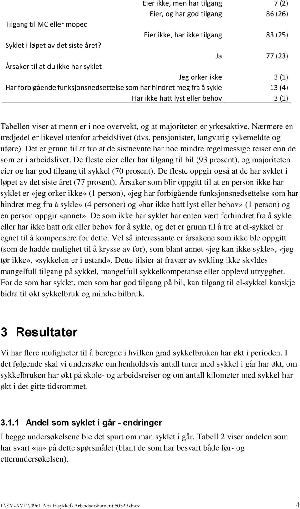 menn er i noe overvekt, og at majoriteten er yrkesaktive. Nærmere en tredjedel er likevel utenfor arbeidslivet (dvs. pensjonister, langvarig sykemeldte og uføre).