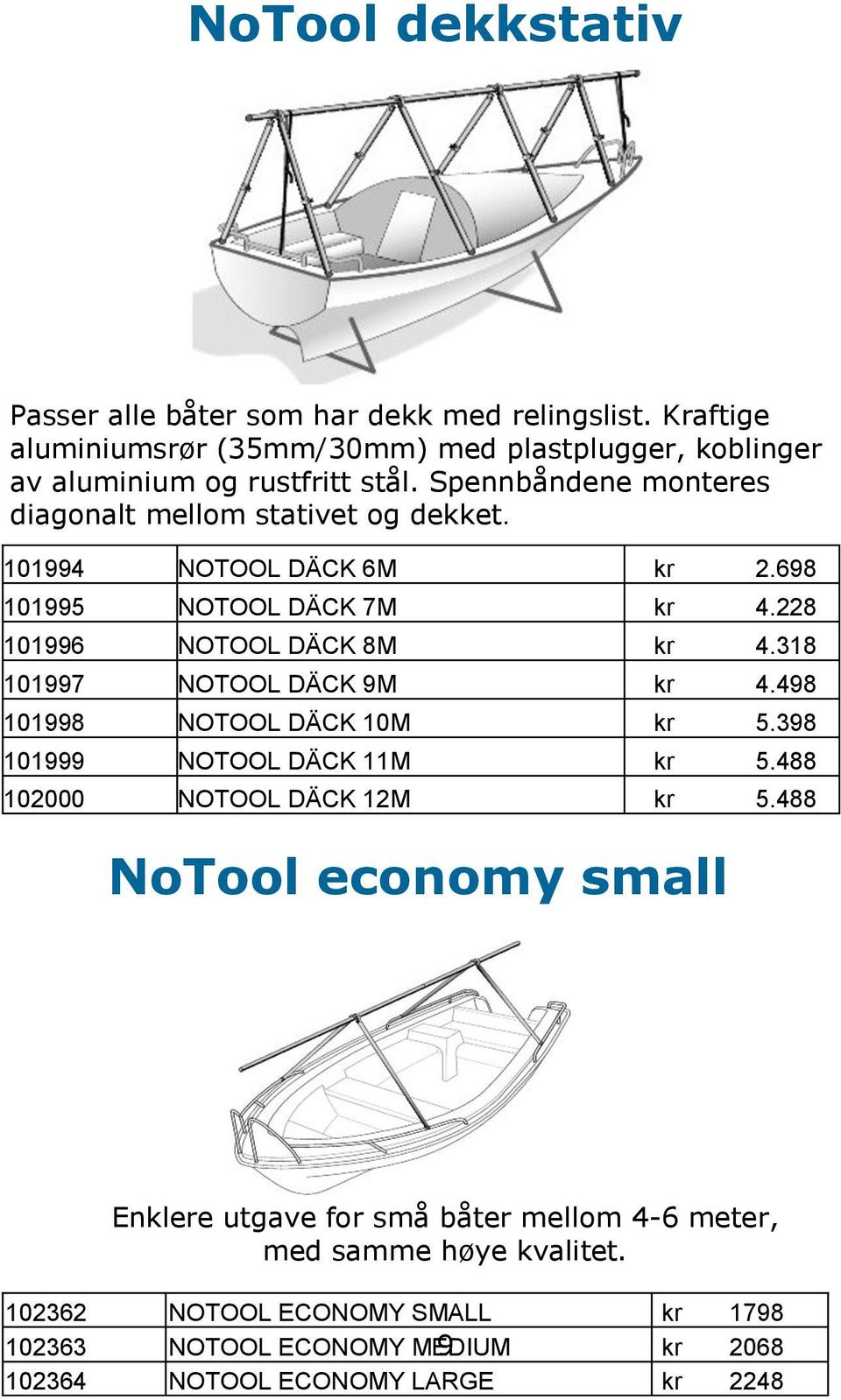 318 101997 NOTOOL DÄCK 9M kr 4.498 101998 NOTOOL DÄCK 10M kr 5.398 101999 NOTOOL DÄCK 11M kr 5.488 102000 NOTOOL DÄCK 12M kr 5.