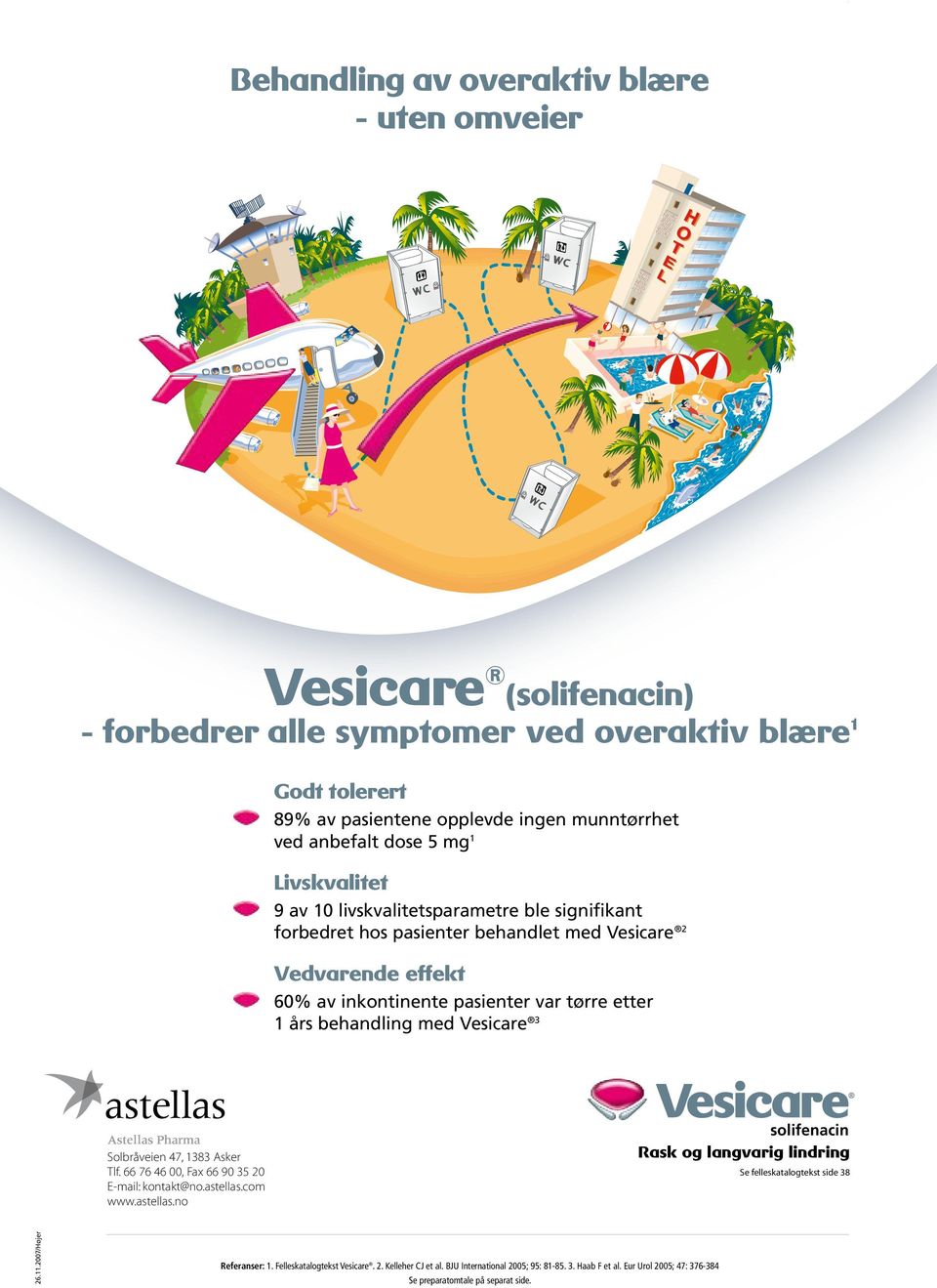 behandling med Vesicare 3 Solbråveien 47, 1383 Asker Tlf. 66 76 46 00, Fax 66 90 35 20 E-mail: kontakt@no.astellas.com www.astellas.no solifenacin Rask og langvarig lindring Se felleskatalogtekst side 38 26.