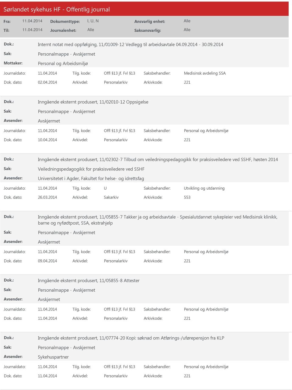2014 Arkivdel: Personalarkiv Arkivkode: 221 Inngående eksternt produsert, 11/02302-7 Tilbud om veiledningspedagogikk for praksisveiledere ved SSHF, høsten 2014 Veiledningspedagogikk for