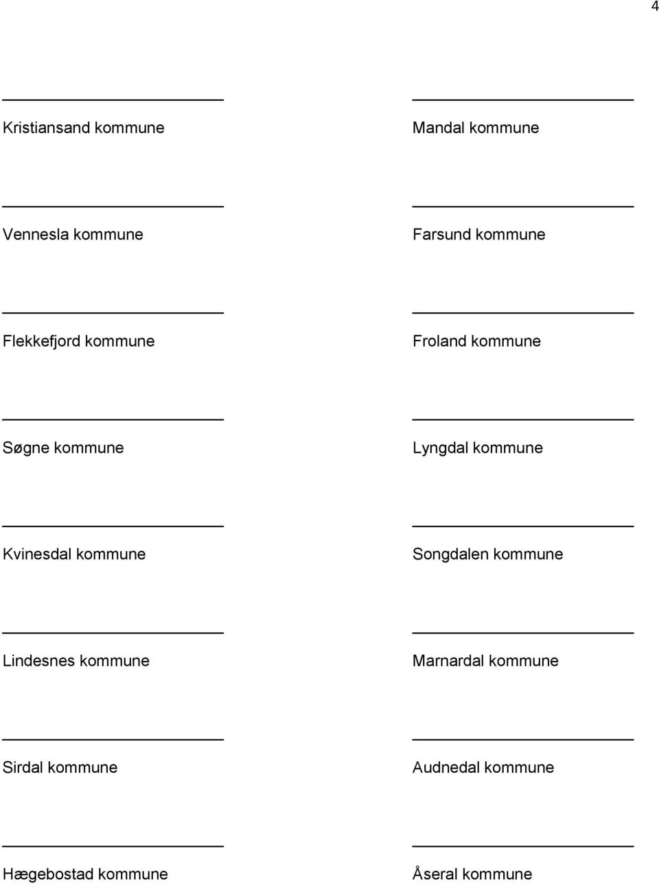 kommune Kvinesdal kommune Songdalen kommune Lindesnes kommune