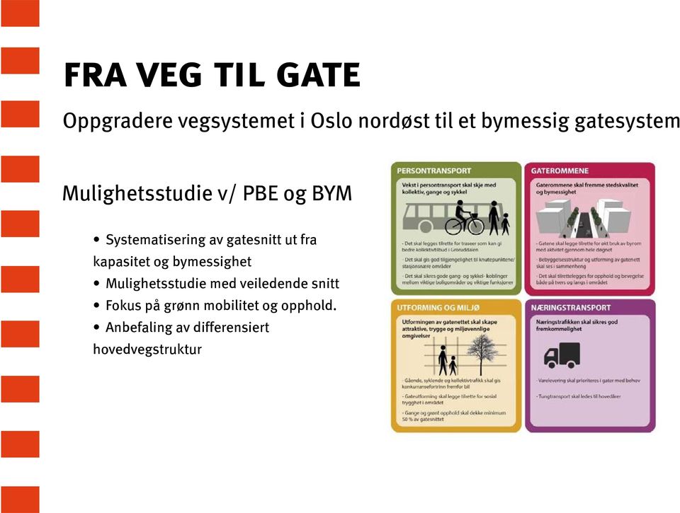 kapasitet og bymessighet Mulighetsstudie med veiledende snitt Fokus på grønn