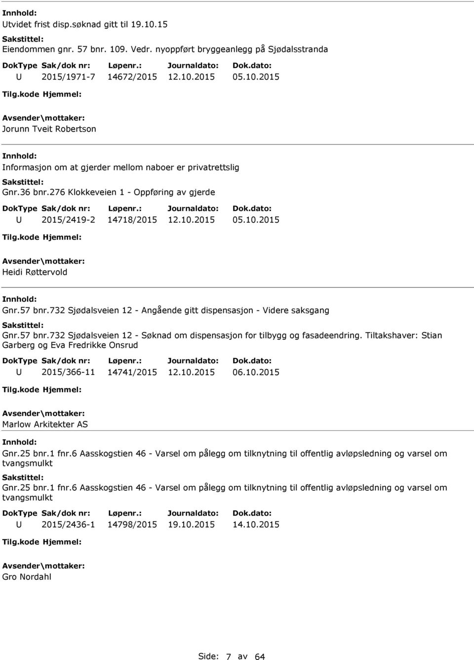 Tiltakshaver: Stian Garberg og Eva Fredrikke Onsrud 2015/366-11 14741/2015 06.10.2015 Marlow Arkitekter AS Gnr.25 bnr.1 fnr.