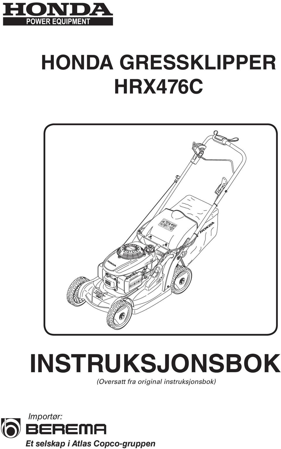 INSTRUKSJONSBOK (Oversatt fra fra original