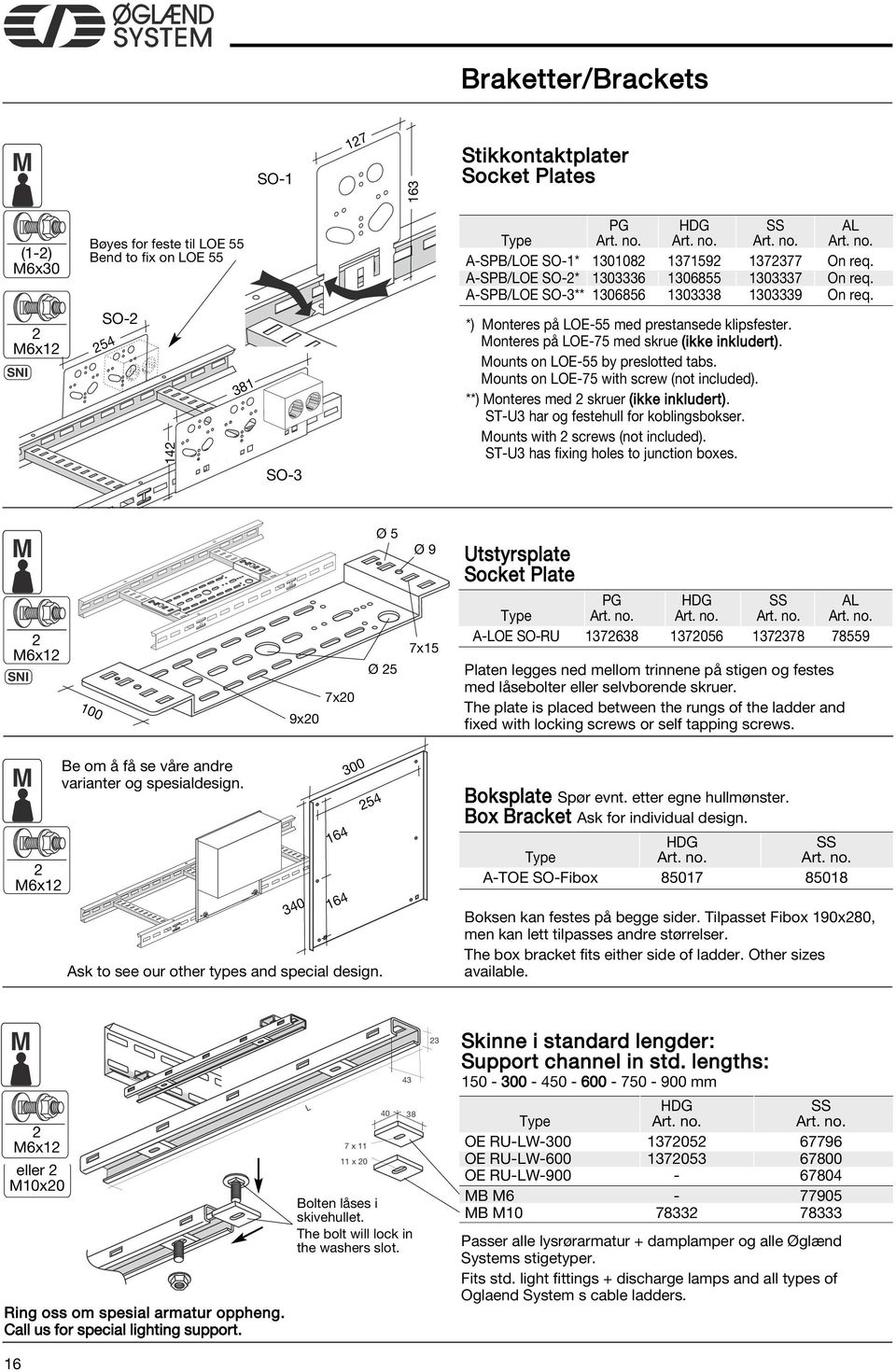 onteres på LOE-75 med skrue (ikke inkludert). ounts on LOE-55 by preslotted tabs. ounts on LOE-75 with screw (not included). **) onteres med skruer (ikke inkludert).