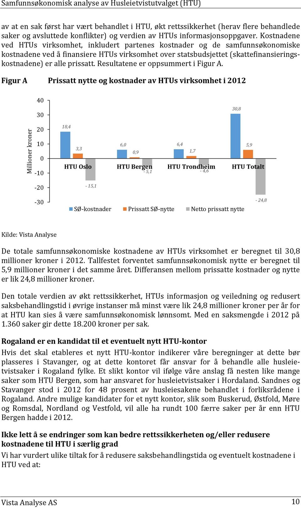 Kostnadene ved HTUs virksomhet, inkludert partenes kostnader og de samfunnsøkonomiske kostnadene ved å finansiere HTUs virksomhet over statsbudsjettet (skattefinansieringskostnadene) er alle prissatt.